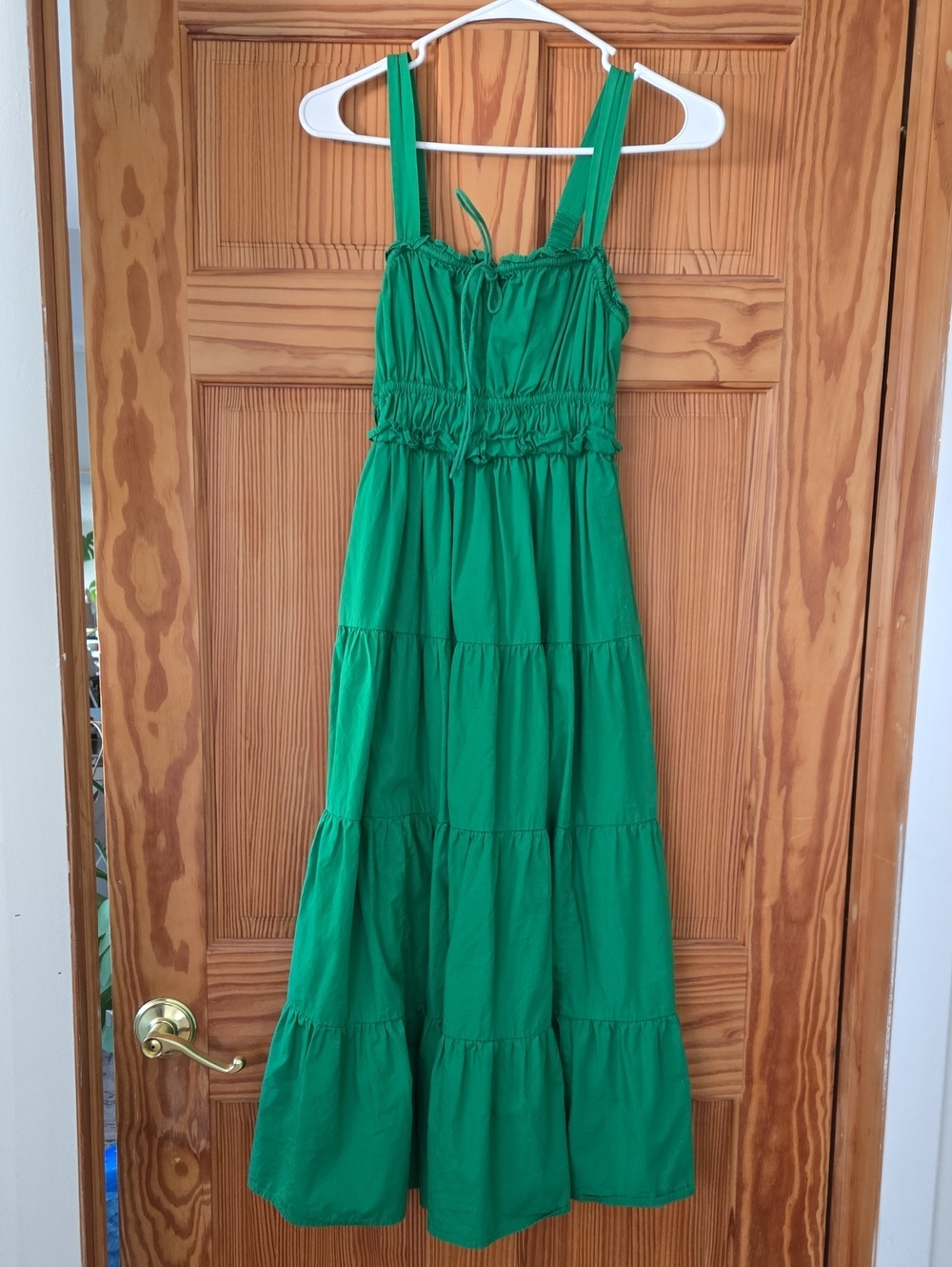 J CREW SIZE XS PETITE GREEN MAXI DRESS